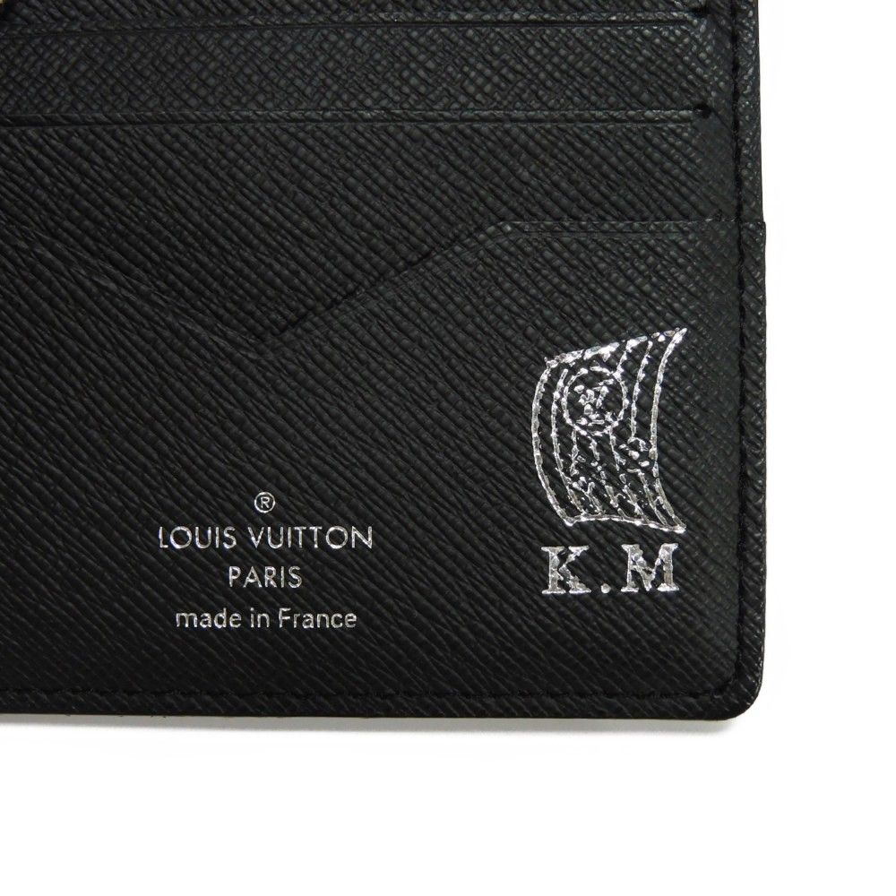 LOUIS VUITTON ルイ・ヴィトン ポルトフォイユ パンス LVロゴ エンボス ブラック マネークリップ 札留め カードケース RFID  ホットスタンピング タイガ ノワール 二つ折り財布 M62978