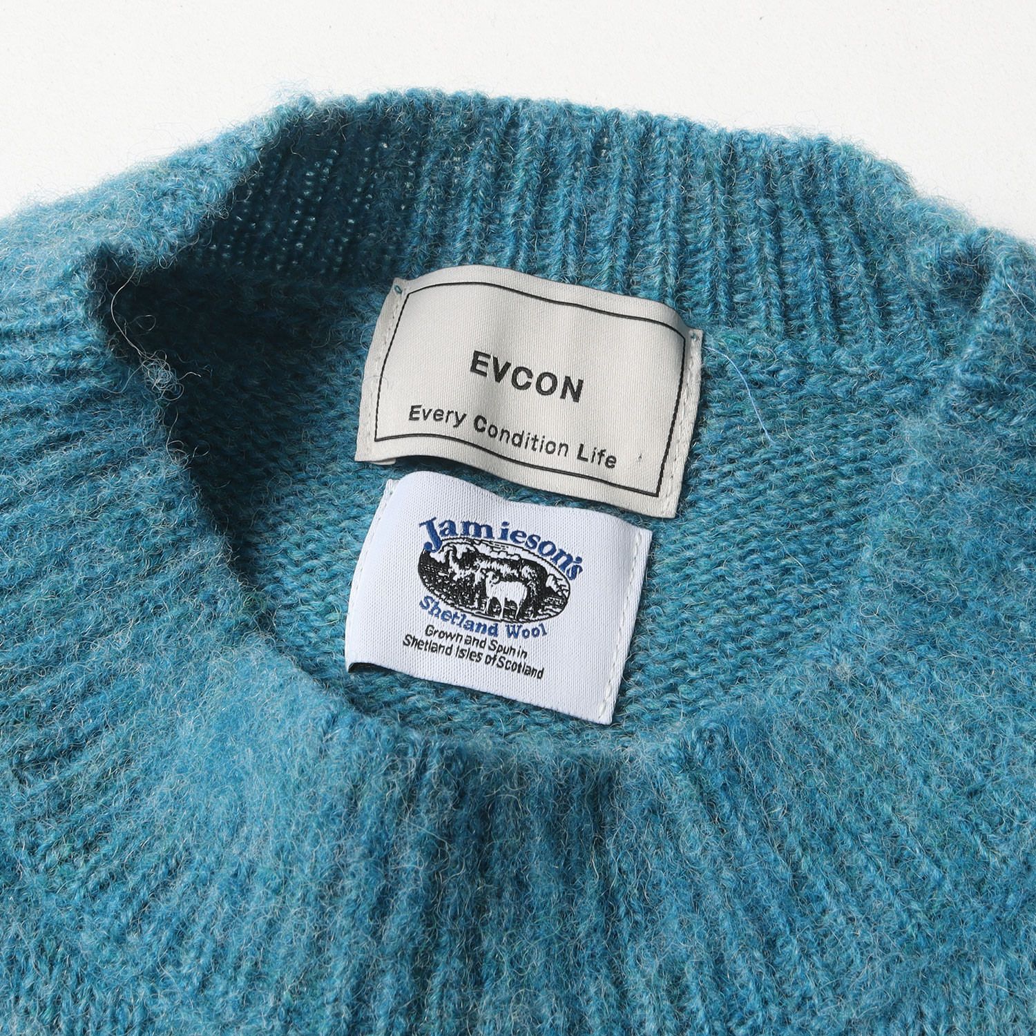 EVCON シェットランドウール　ニット 美品 EVCON エビコン ニット Jamiesons ボトルネック