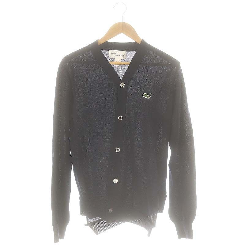 ラコステ LACOSTE × コムデギャルソンシャツ COMME des GARCONS SHIRT ニット カーディガン ロゴワッペン S ネイビー FL-N001 |DF OS