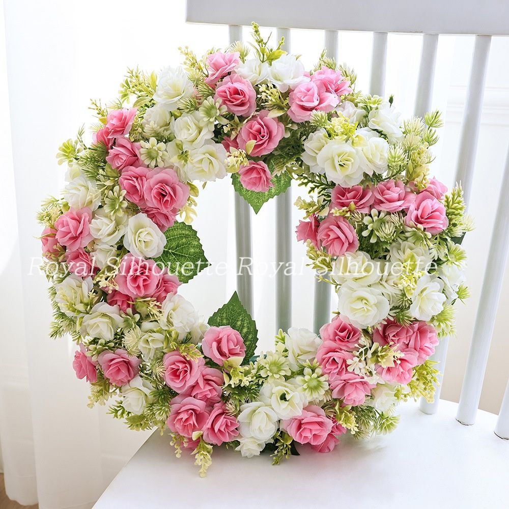 リース フラワー 花 インテリア ピンク ホワイト 白 壁掛け リース フラワー 花 インテリア ピンク ホワイト 白 壁掛け