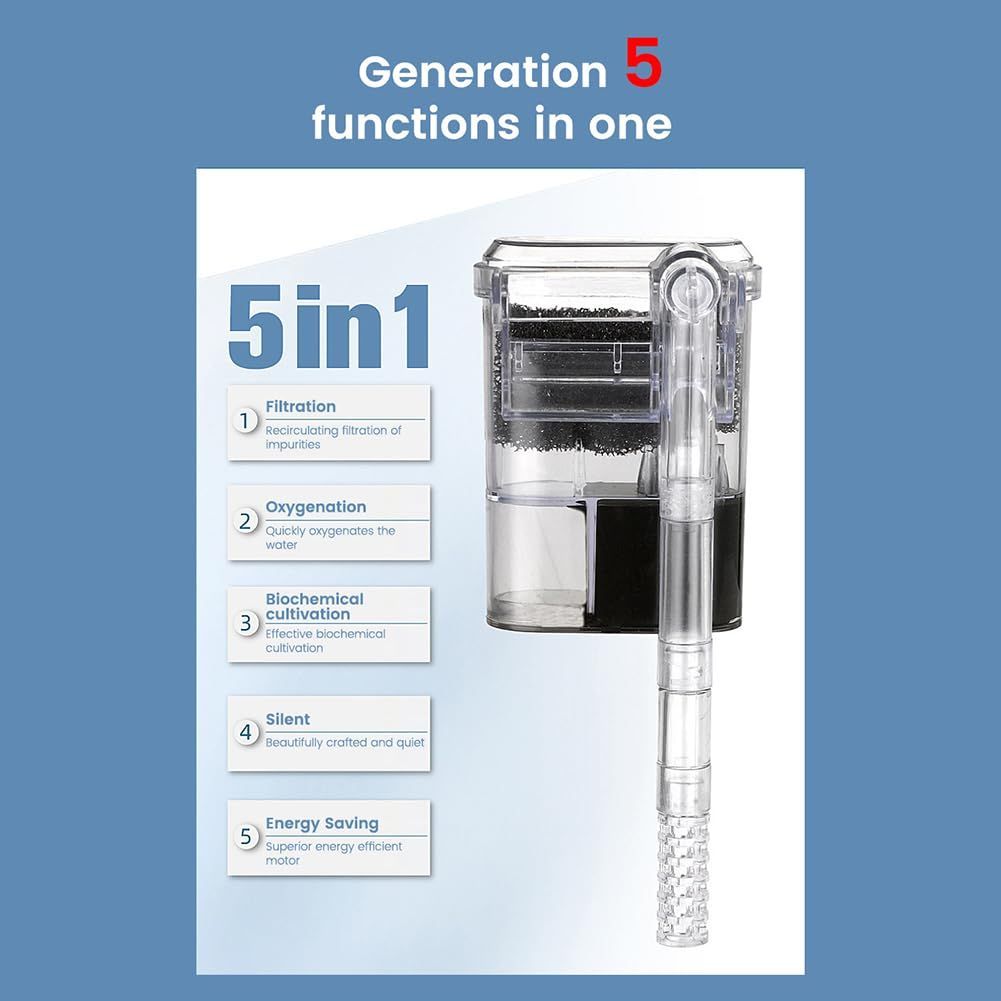 人気商品】ろ過装置 5V USB アクアリウム 薄型 フィルターポンプ