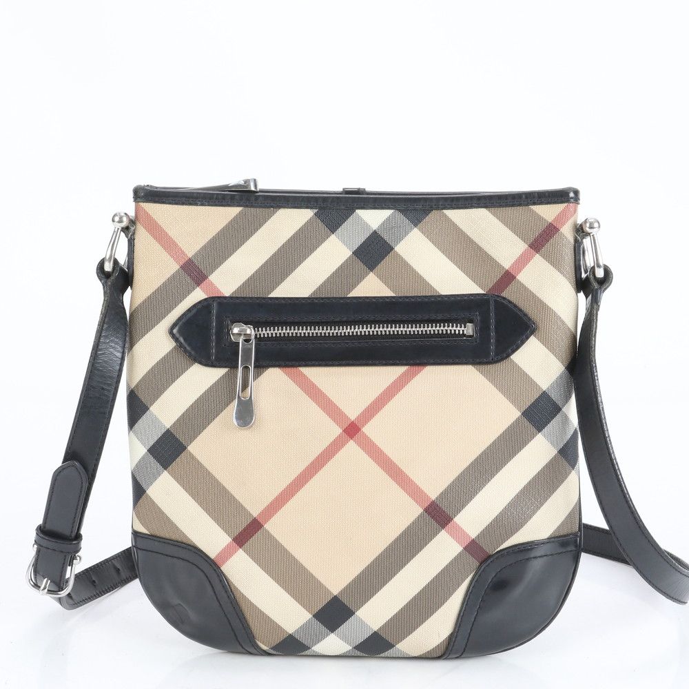 美品 バーバリー ノバ チェック レザー ショルダーバッグ 斜め 美品 バーバリー ノバ チェック レザー ショルダーバッグ 斜め