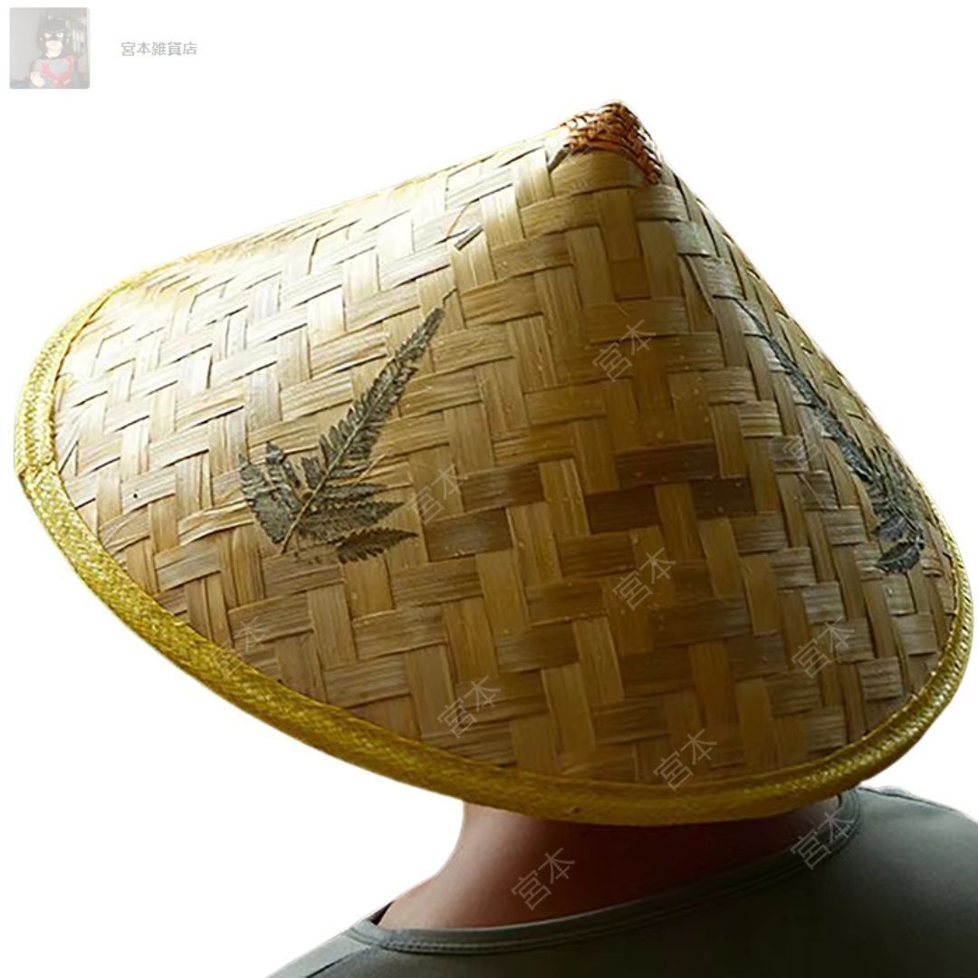 帽子 竹笠 霞笠 風雅 侍 笠 武士 ゴトク あご紐付き 陣笠 日差しを遮る 涼しい 浪人笠 竹傘 日よけ傘 鮎釣り傘 かさ 武笠 武人 ...