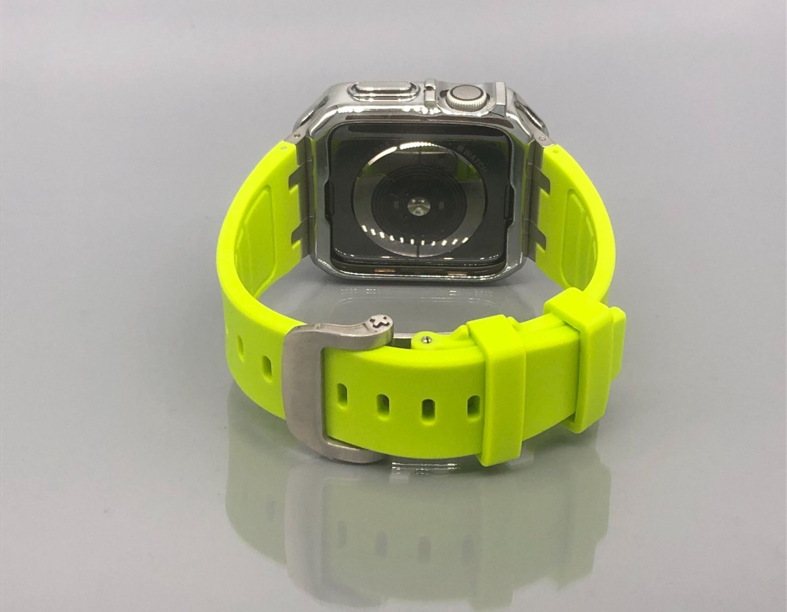  GimelZayinセット シーム シルバー Lグリーン アップルウォッチ ラバーベルト Apple Watch ケース カバー ウルトラ 38 mm 40 41 42 44 45 49 46 バンド バンド ベルト Apple Watchアクセサリー