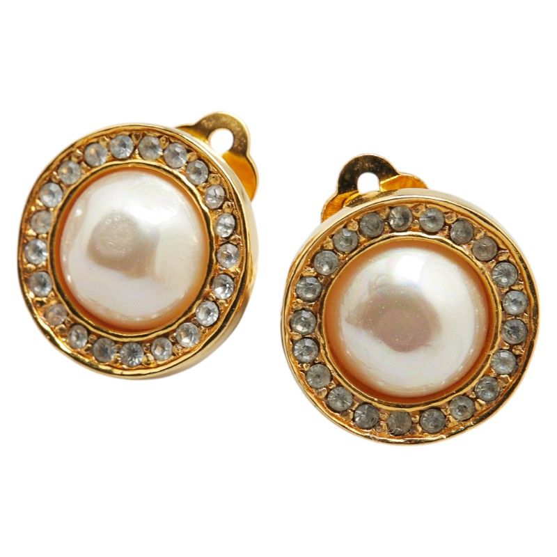 シャネル ラインストーン ゴールド メッキ フェイクパール レディース CHANEL 1-0207975