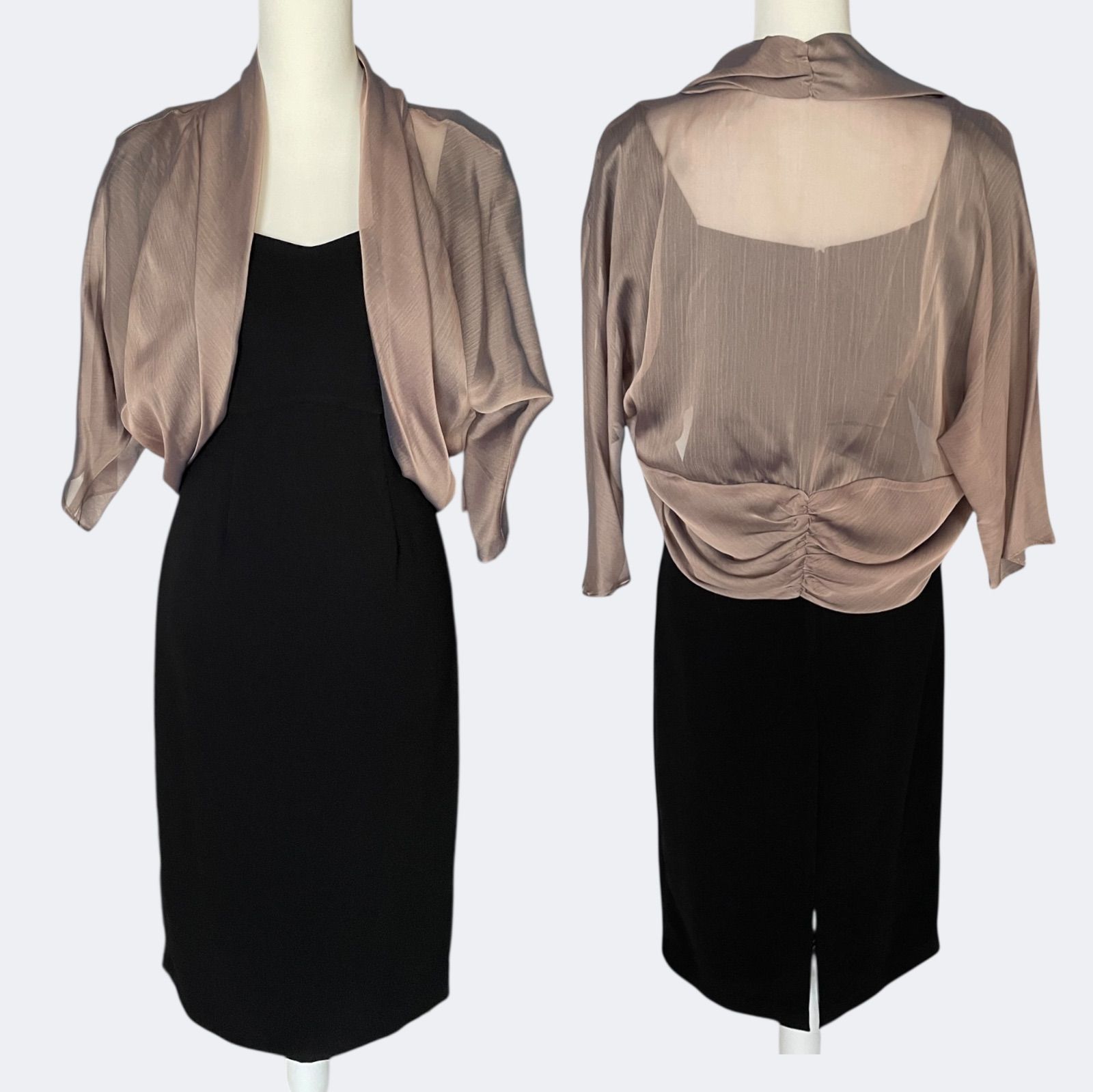 ◆ROMANローマン 雰囲気美人上品シルエット透け感エレガントシフォンボレロ トップス 4色