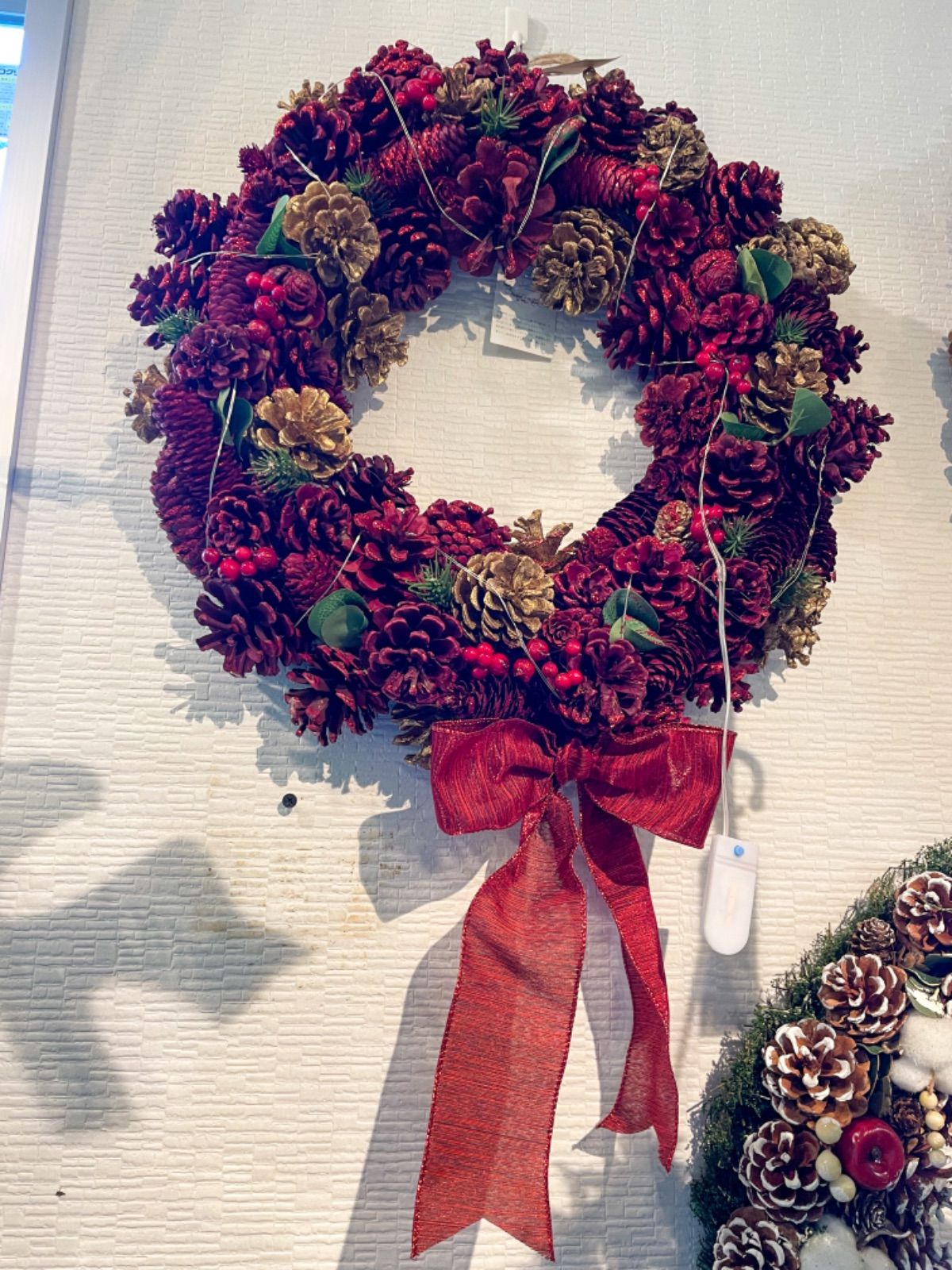 クーポン対象外 新品 未使用 クリスマスリース 松ぼっくり レッド クリスマス Vesica Mk Vesica Mk