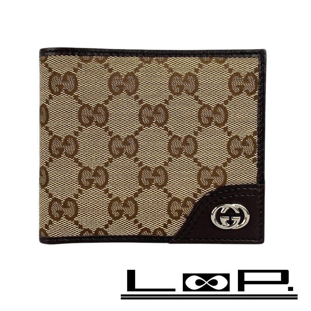 □新同□ グッチ 二つ折り インターロッキング 財布 サイフ 札入れ