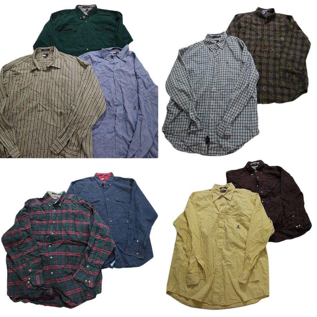 古着卸 まとめ売り 古着屋系ブランドMIX 長袖シャツ 9枚セット (メンズ L /