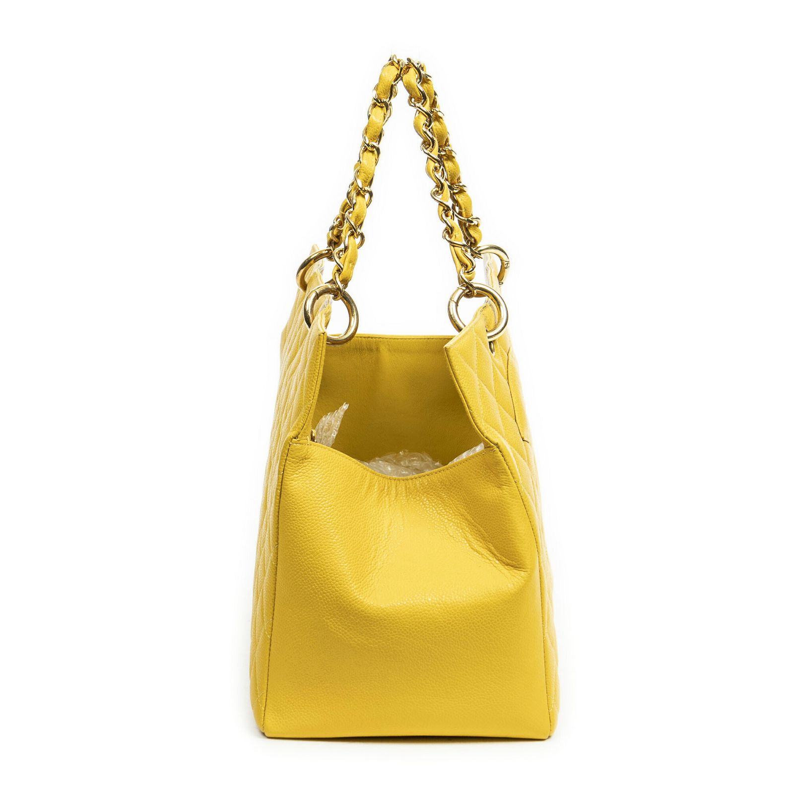 CHANEL シャネルGSTトートバッグ黄色マトラッセキャビアレザーA DECORATOM_COM_BR