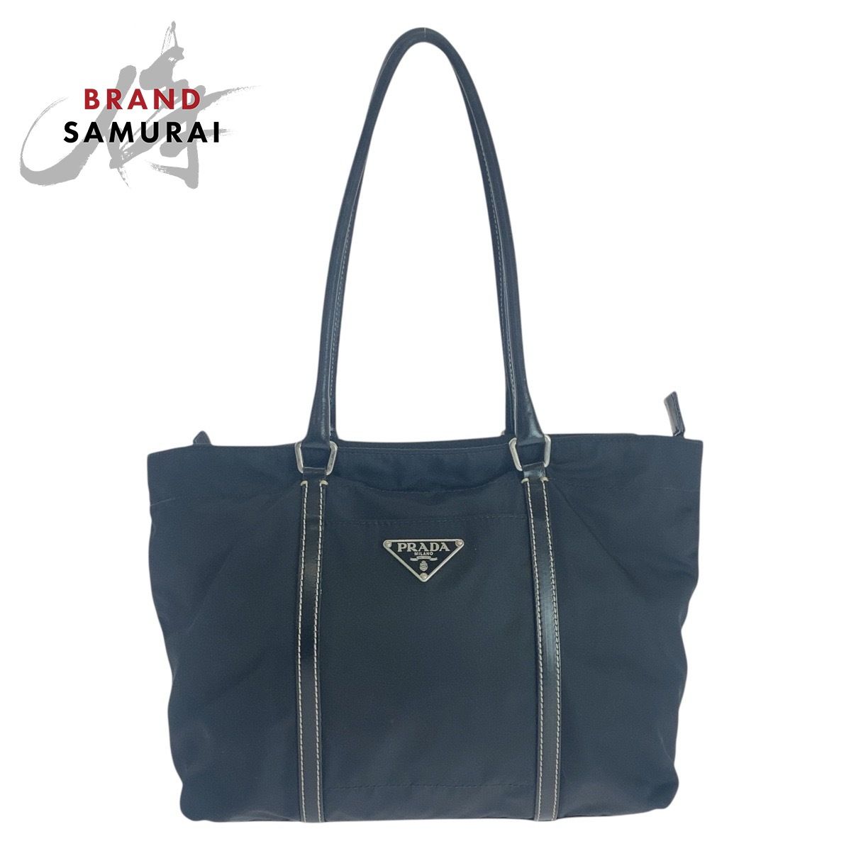 美品 PRADA プラダ テスート 三角ロゴプレート ブラック 黒 美品 PRADA プラダ テスート 三角ロゴプレート ブラック 黒