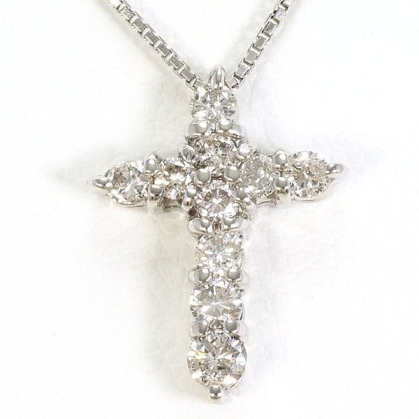 PT900 PT850 ネックレス necklace ダイヤ 0.30 総重量約2.7g 約40cm