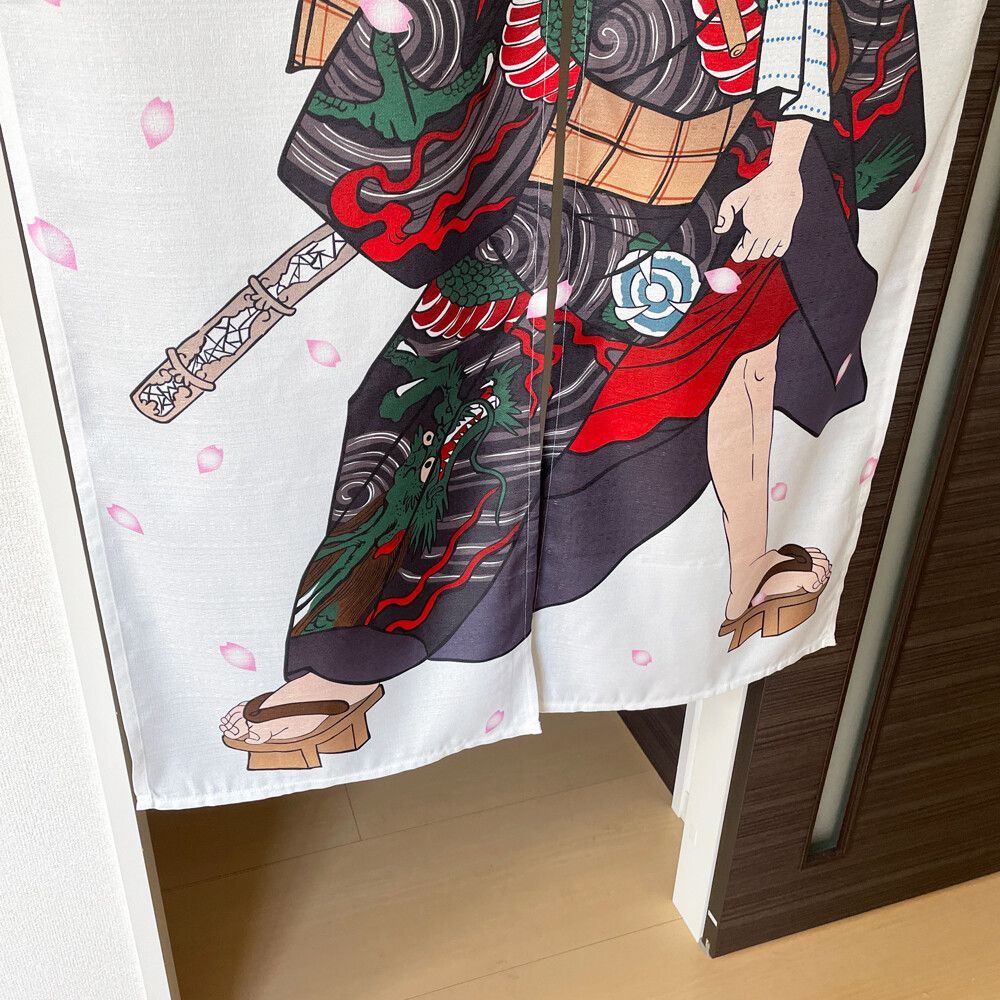 和風　本縫い　のれん　2枚組 のれん V-404 和風 暖簾 麻ちぢみのれん 麻 88×150cm ロング 麻