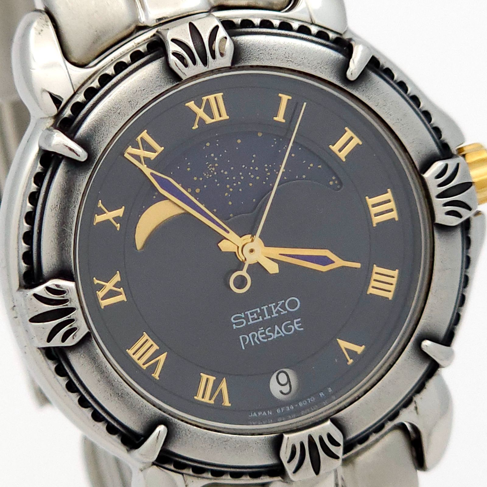 ☆良品 SEIKO セイコー プレサージュ 6F34-6060 ムーンフェイズ QZ
