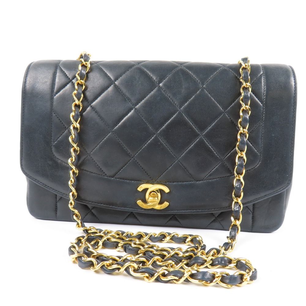 78872 CHANEL シャネル ダイアナフラップ マトラッセ ターンロック チェーンショルダーバッグ ココマーク ヴィンテージ ショルダーバッグ