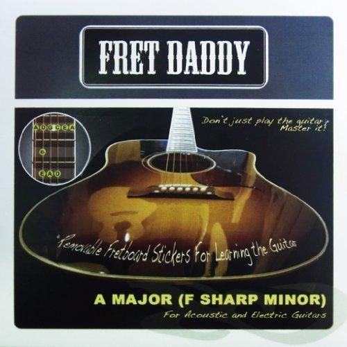 Fret Daddy スケール教則シール エレキ|アコースティックギター用 メジャースケール Aスケール