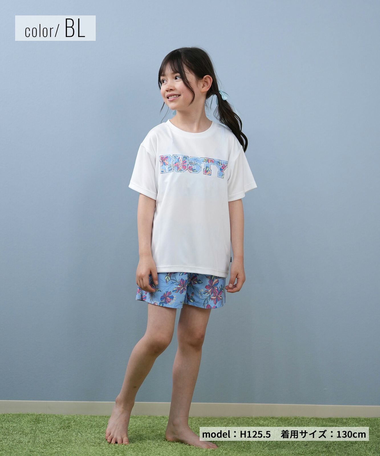 ムラスポ公式 RUSTY ラスティ 水着 4点セット キッズ ジュニア 子供 女の子 スイムウェア ラッシュガード 水陸両用 965801