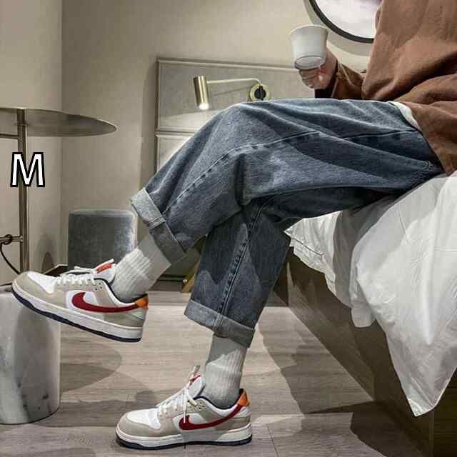 セール，本物保証 [M]秋冬 コーデ メンズ  服 シンプル ファッション オシャレ 大人 かっこいい 大きいサイズ ストリート 紳士服 カール 九分丈 ジーンズ アメリカン ストレート パンツ レトロ ワイド レッグ その他