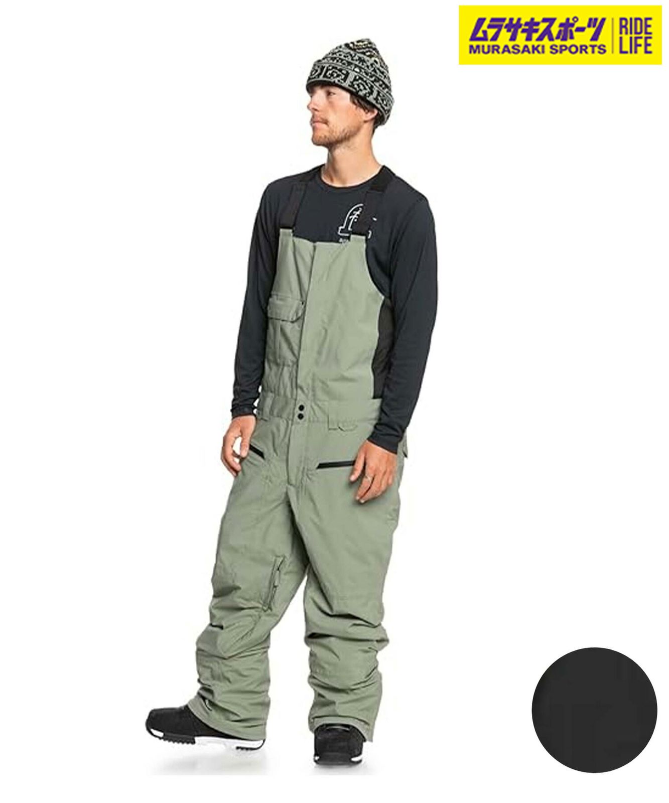 【ムラスポ公式】新品 QUIKSILVER クイックシルバー スノーボード ウェア パンツ ユニセックス ビブパンツ UTILITY BIB ムラサキスポーツ 24-25モデル LX J31