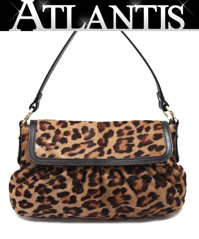 フェンディ FENDI ハラコ ワンショルダーバッグ レオパード レザー