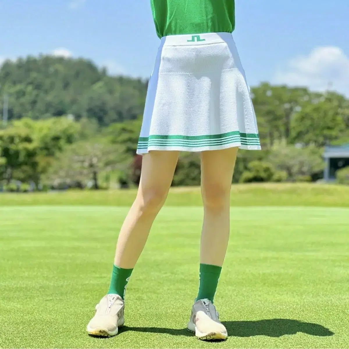 レディースゴルフウェア PRADA プラダ ストライプ ニット スカート