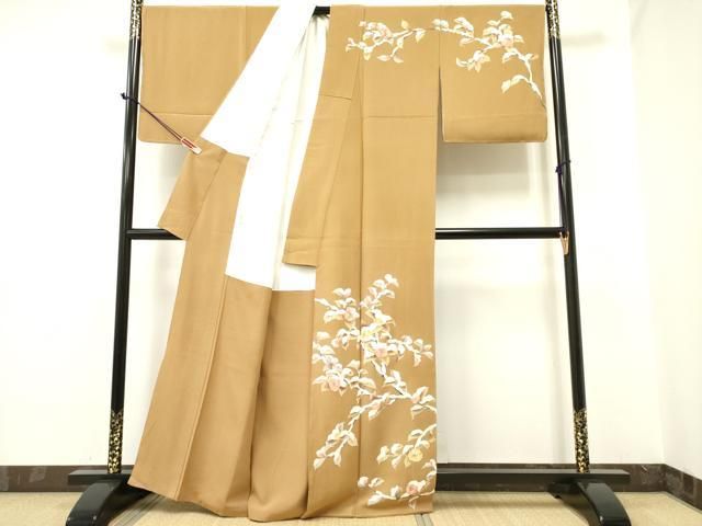 平和屋着物○訪問着 手描き 雪持椿 正絹 逸品 未使用 DAAR0191yyy