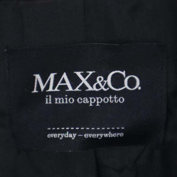 マックスアンドコー ２wayカラー ロング コート 38 黒 MAX&CO