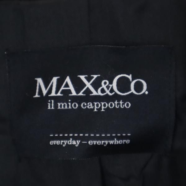 マックスアンドコー 2wayカラー ロング コート 38 黒 MAX&CO