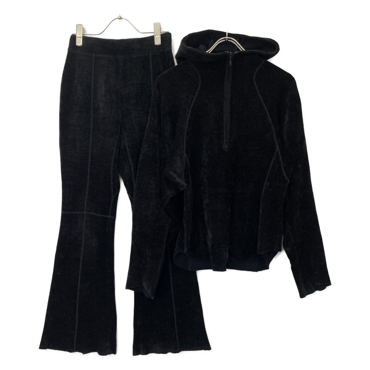 Mame Kurogouchi マメクロゴウチ MM22FW-KN025 MM22FW-KN026 ﾌﾞﾗｯｸ ﾍﾞﾛｱﾆｯﾄﾊﾟｰｶｰﾊﾟﾝﾂ ｾｯﾄｱｯﾌﾟ 3