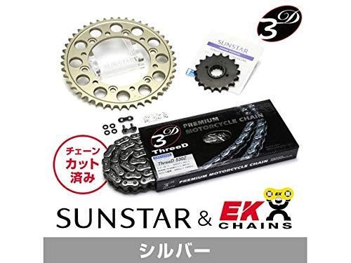 SUNSTAR SUNSTAR:サンスター フロント・リアスプロケット＆チェーン・カシメジョイントセット チェーン銘柄：EK製CRNP520SRX2（シルバーチェーン） FX400R スプロケット - SUNSTAR - サンスター