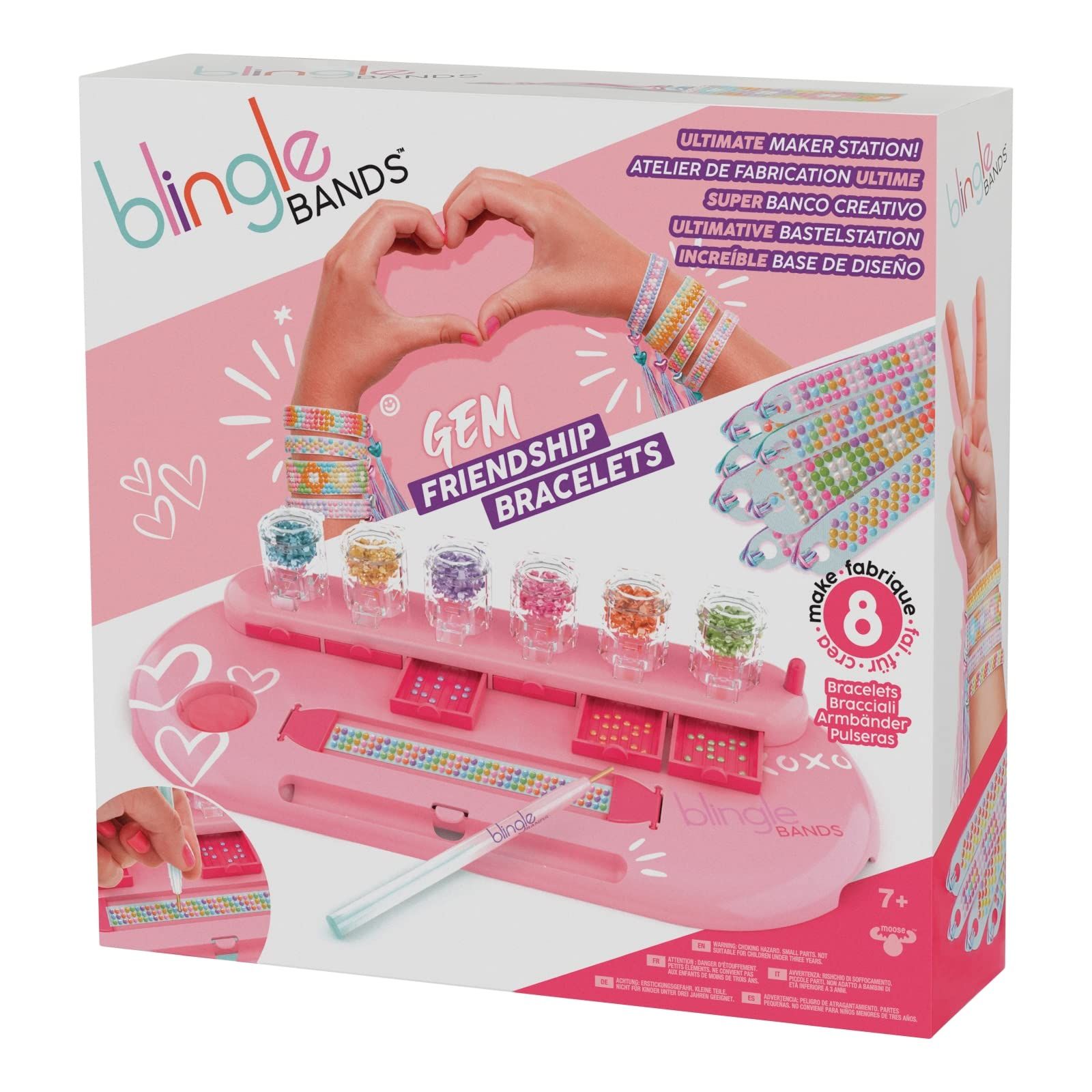 Blingle Bands DIY ジェム フレンドシップブレスレット 8バンド デラックススタジオ - アート-クラフトアクティビティ 対象年齢7歳以上 マルチ 25204 メイク8本のブリングルバンド