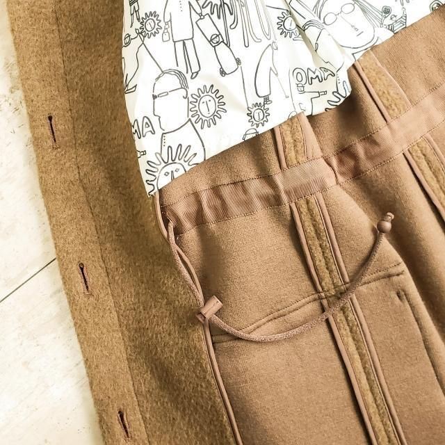 ピッコーネ ☆ カシミヤ ウール ノーカラー ロングコート 38 日本製