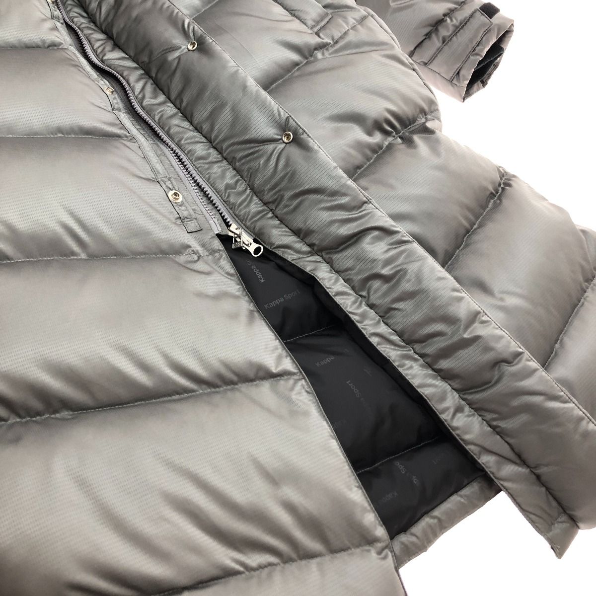 □□Kappa カッパ ベンチコート ダウン サイズO KAWT0110 ライトグレー