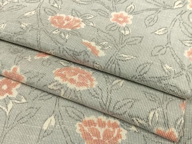平和屋着物○小千谷紬 草花文 正絹 逸品 未使用 DAAS2258tw