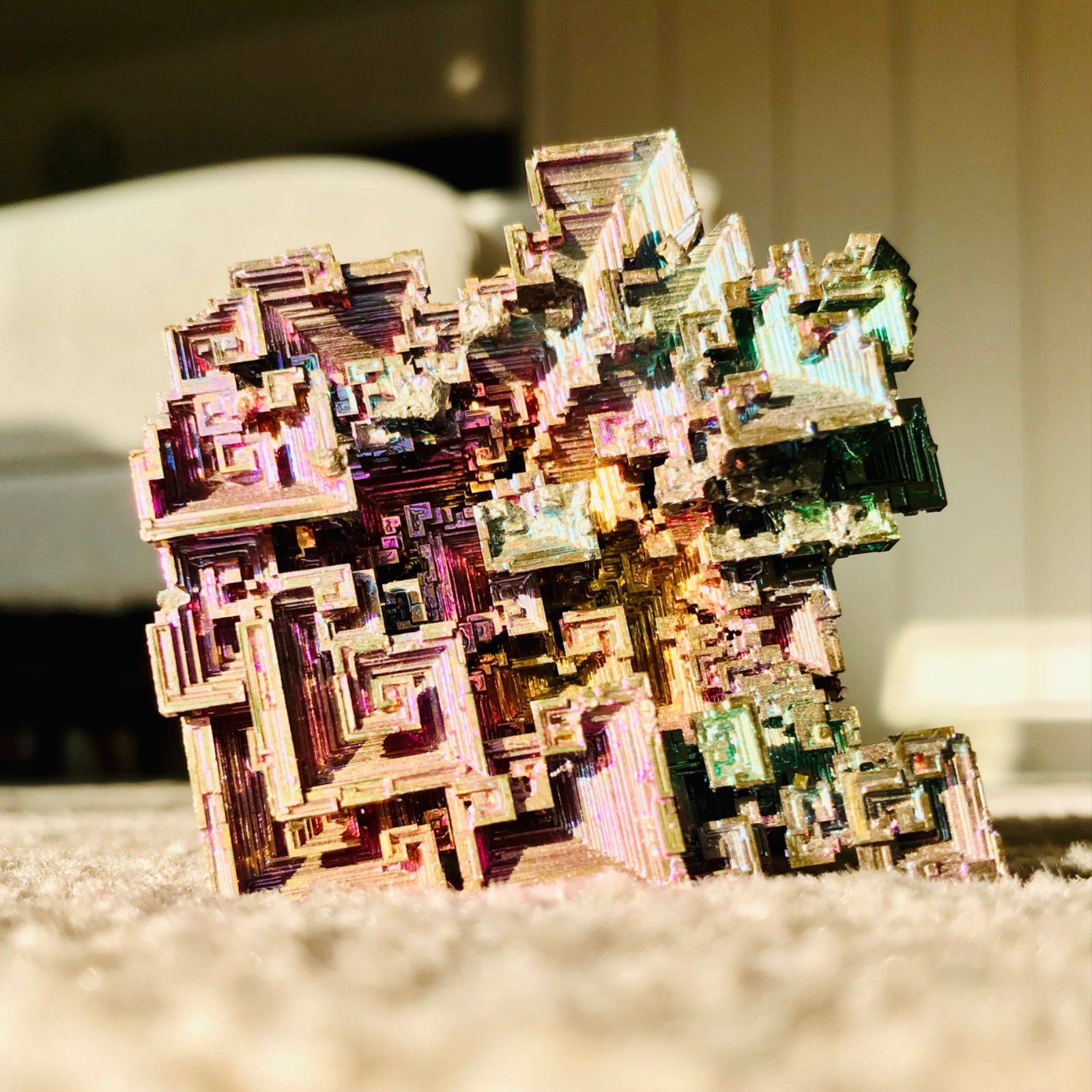 絶品 ビスマス結晶 ビスマス晶簇 192g【レインボーファクトリー