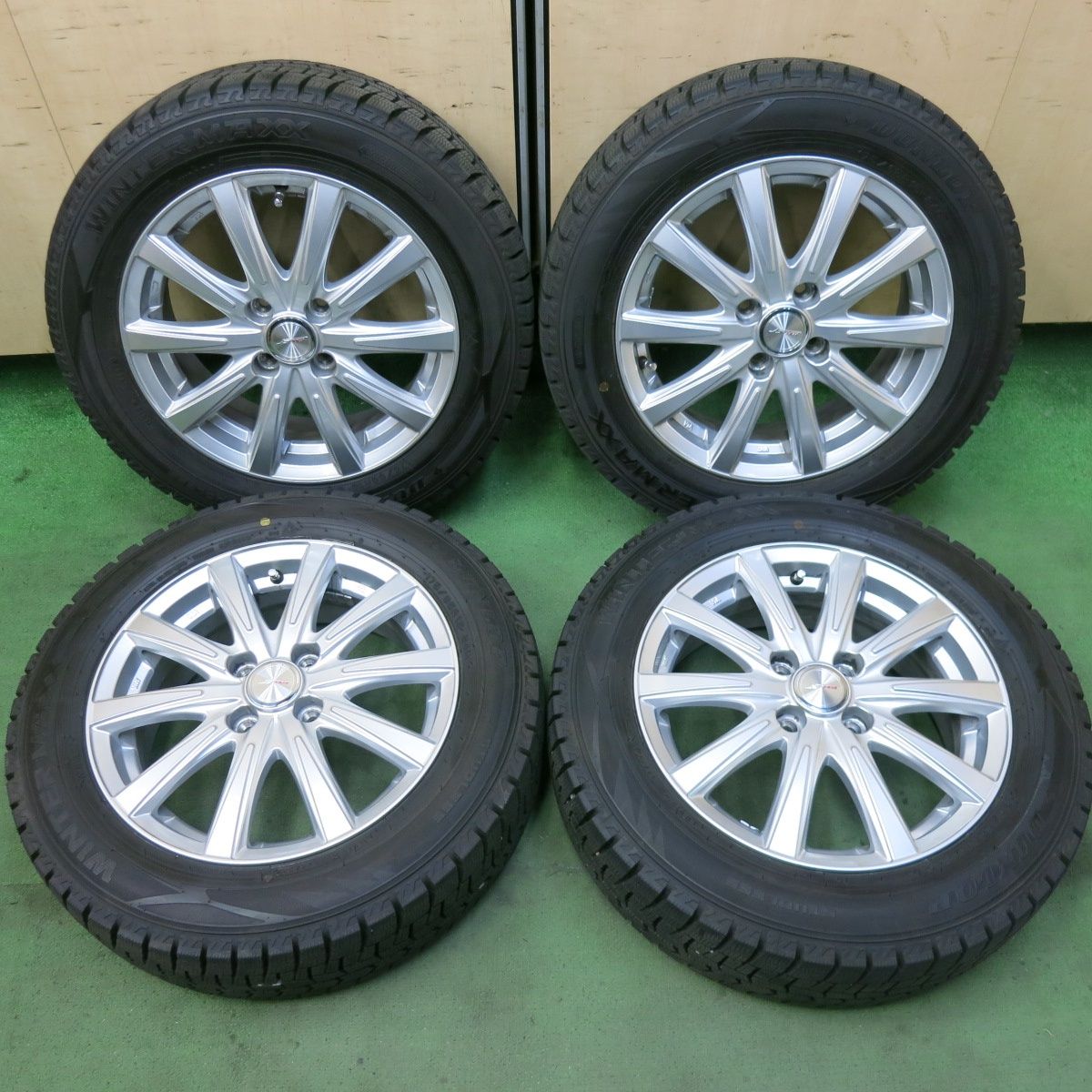 バリ溝 23年 キレイ ほぼ10分 スタッドレス 175 65R15 ダンロップ ウインターマックス WM02 JOKER ジョーカー 15インチ PCD100 4H 5091106SKス