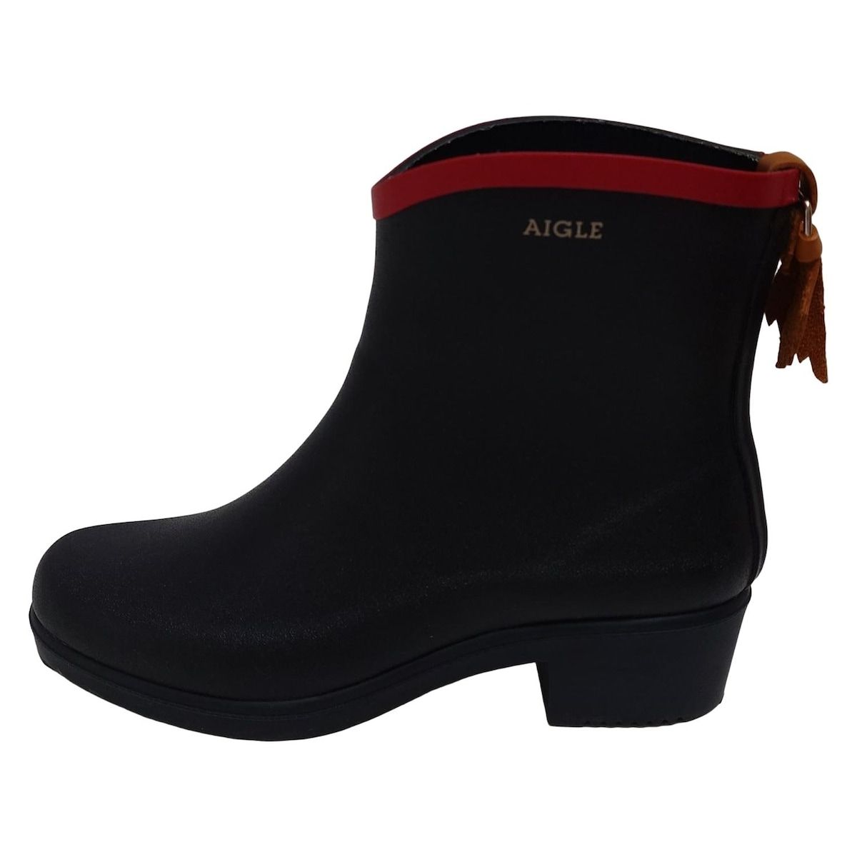 AIGLE エーグル ショートブーツ 37 レディース - ダークネイビー×レッド