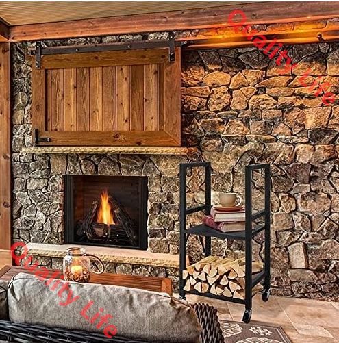 薪ラック ログラック 屋内用薪ログラック フックホルダーとホイールスタンド付き 薪の束をしっかり保管でき 屋外の廊下 裏庭のデッキ その他木材を乾燥させる必要がある場所に適しています 80 40 30cm