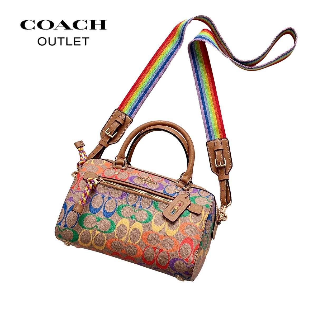 ☆新品☆コーチ/COACH バッグ C4396 レインボー シグネチャー ハンドバッグ ショルダーバッグ 2WAY ボストンバッグ アウトレット品 -  メルカリ