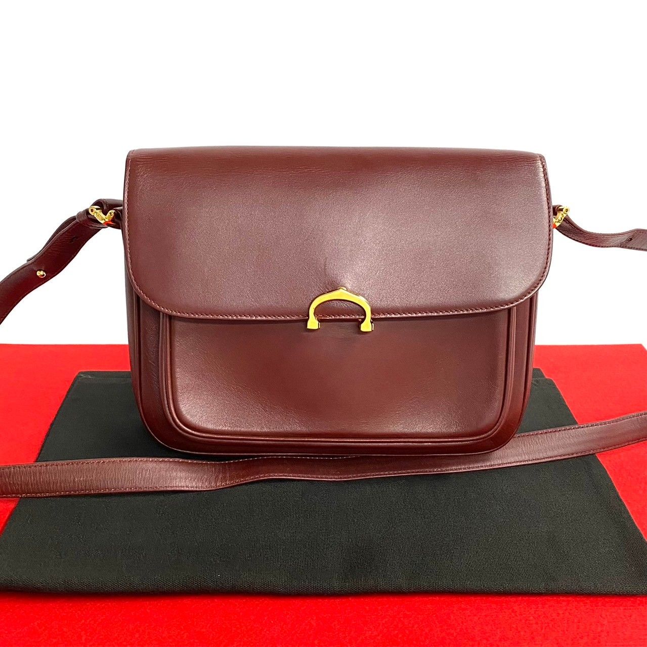 極 美品 CARTIER カルティエ ヴィンテージ マストライン カーフ レザー 
