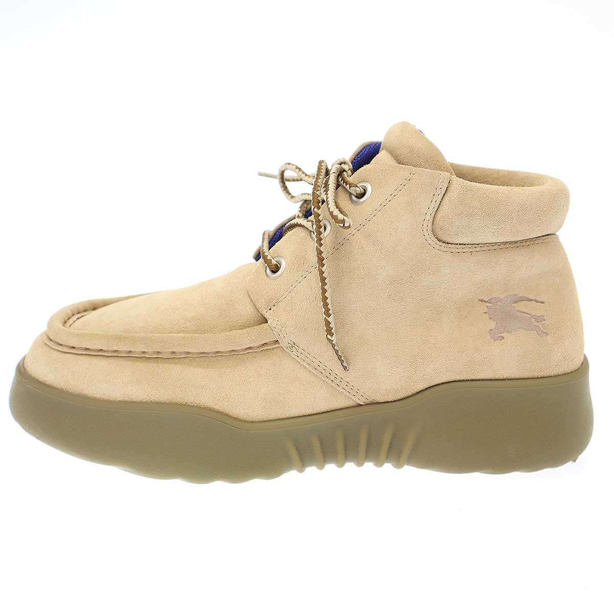 BURBERRY バーバリー Log High スウェードレザークリーパーブーツ  ベージュ 42 BURBERRY バーバリー Log High スウェードレザークリーパーブーツ