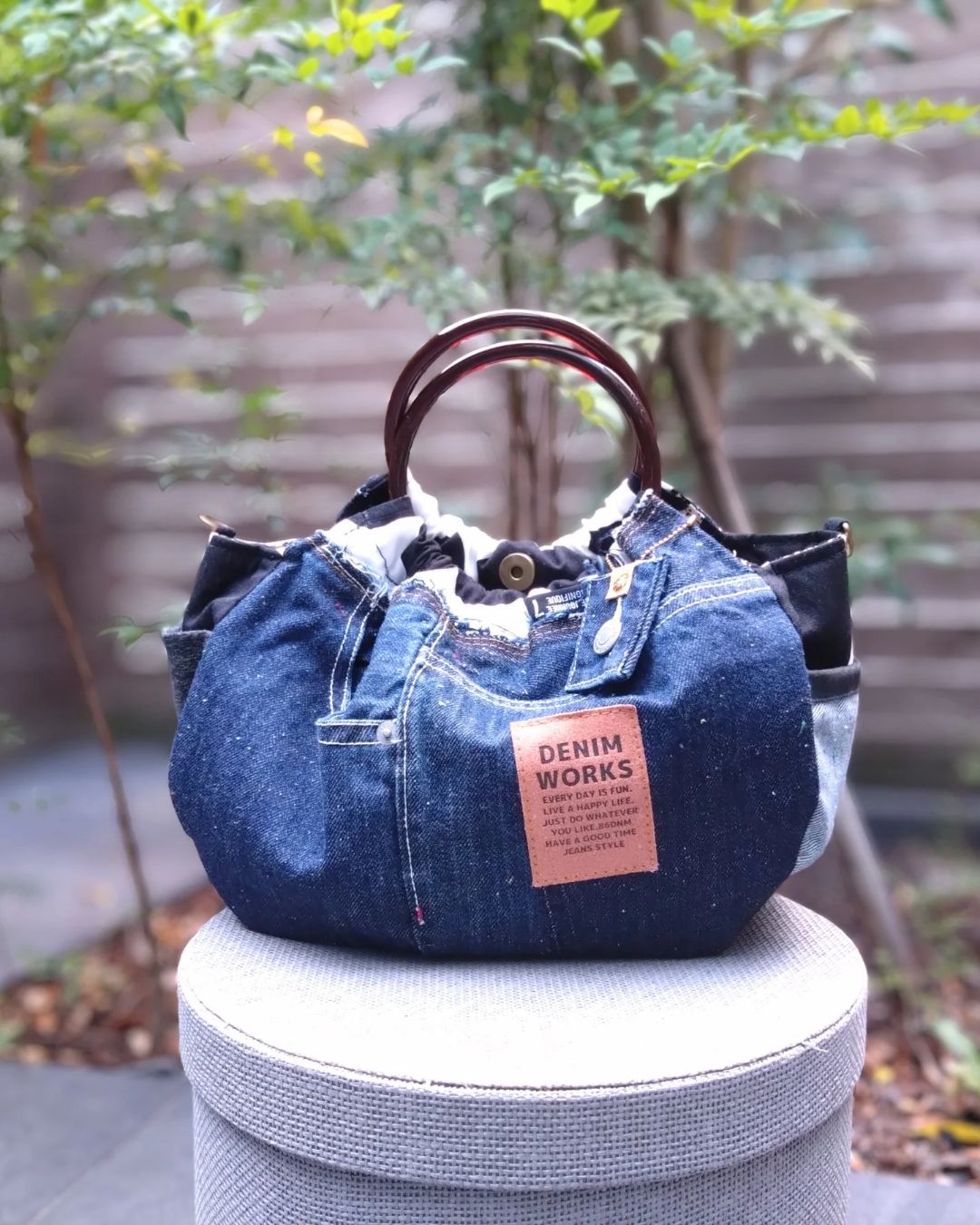 ハンドメイド デニムハンドバッグ №761【DENIM✖️Ringhandle