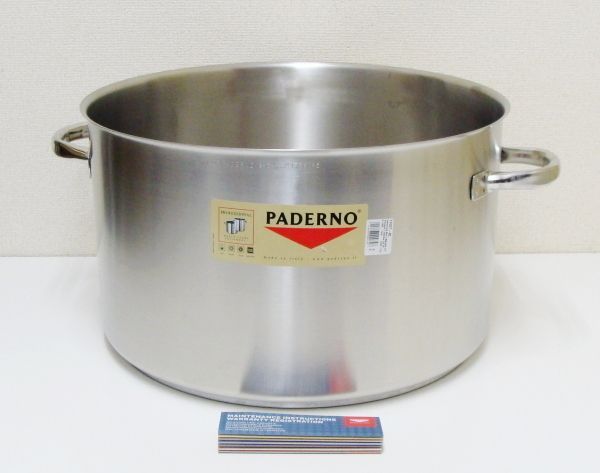 □ A パデルノ PADERNO 18-10 ステンレス 寸胴鍋 45cm 11007-45 フタ