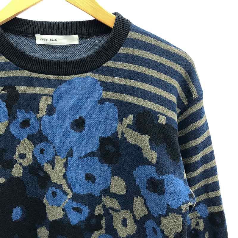 sacai サカイ フローラル ボーダー ニット sacai サカイ フローラル ボーダー ニット