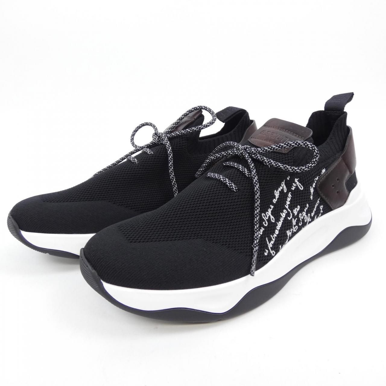 BERLUTI ブラック レザー スニーカー 9 YA0024 オフライン販売 安い