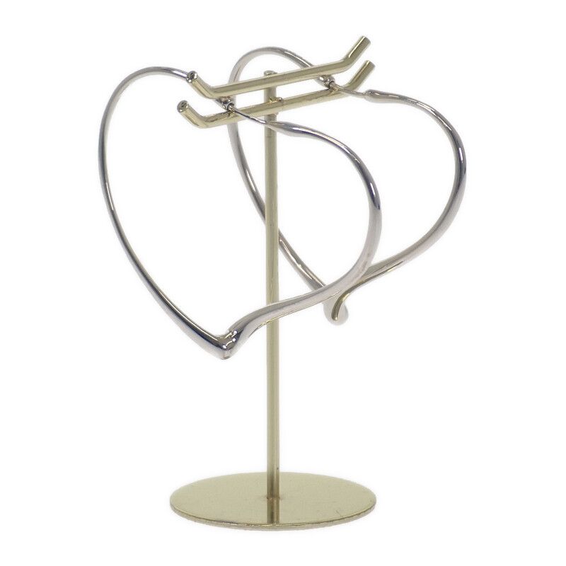 美品 ティファニー オープンハート フープピアス M ミディアム シルバー TIFFANY&Co. ピアス レディース サマーセール 贈り物 バースデー