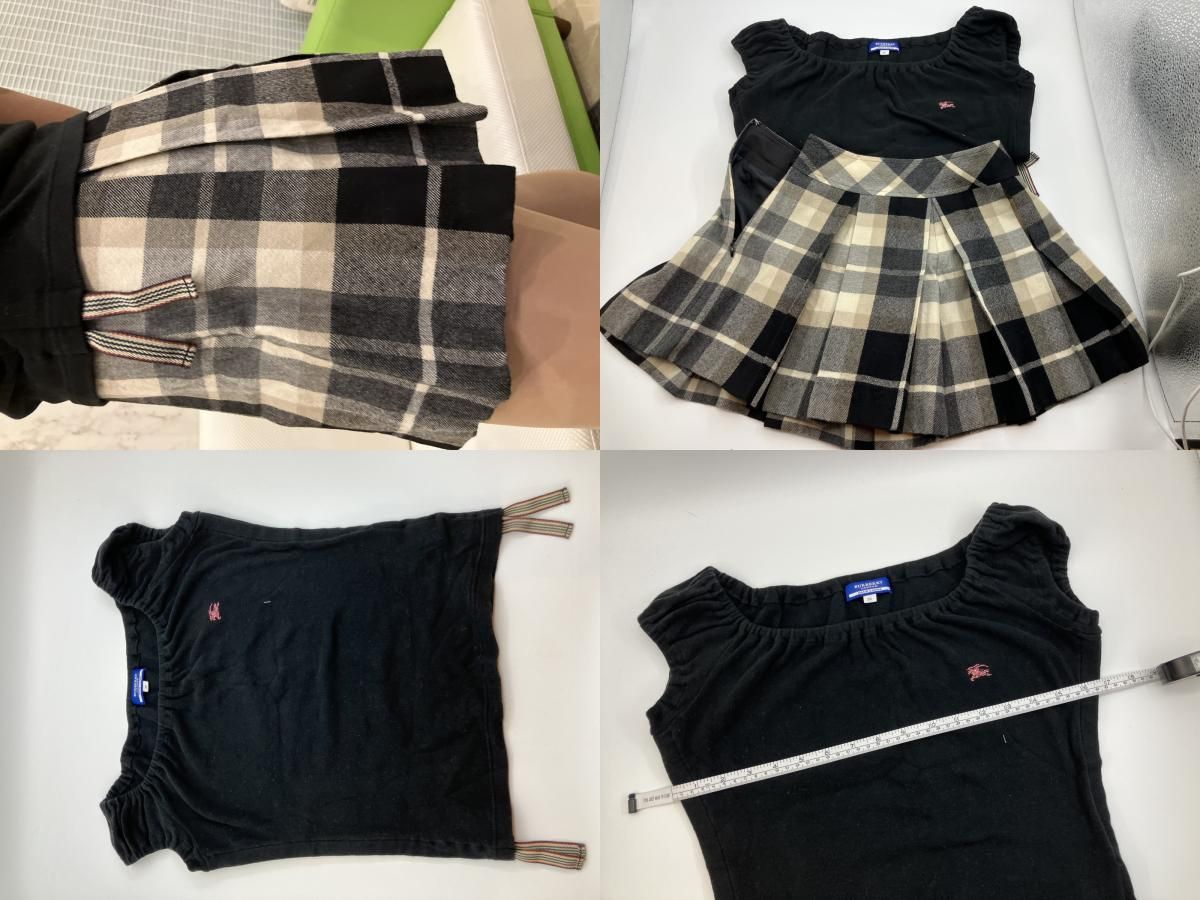 宅配便配送 チェック柄 ブルーレーベル BURBERRY キュロット 36 スカート パンツ