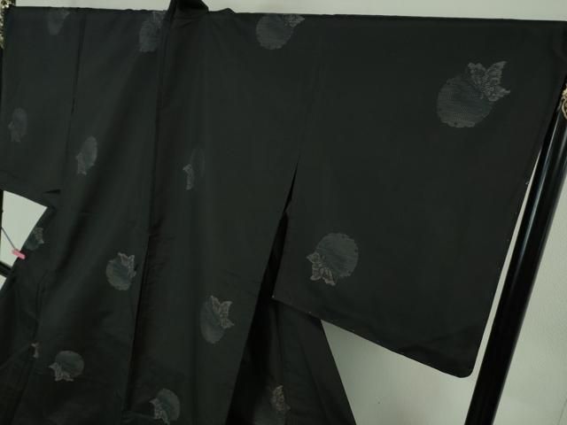 平和屋着物▽極上 本場大島紬 単衣 雪輪花鳥文 やまと誂製 逸品 未使用