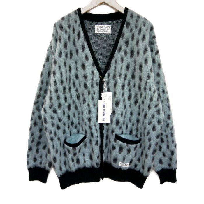 WACKO MARIA ワコマリア 国内正規 24SS LEOPARD MOHAIR CARDIGAN レオパードモヘアカーディガン  24SS-WMK-KN09 定価53900円 L-BLUE ライトブルー 水色 XL - メルカリ