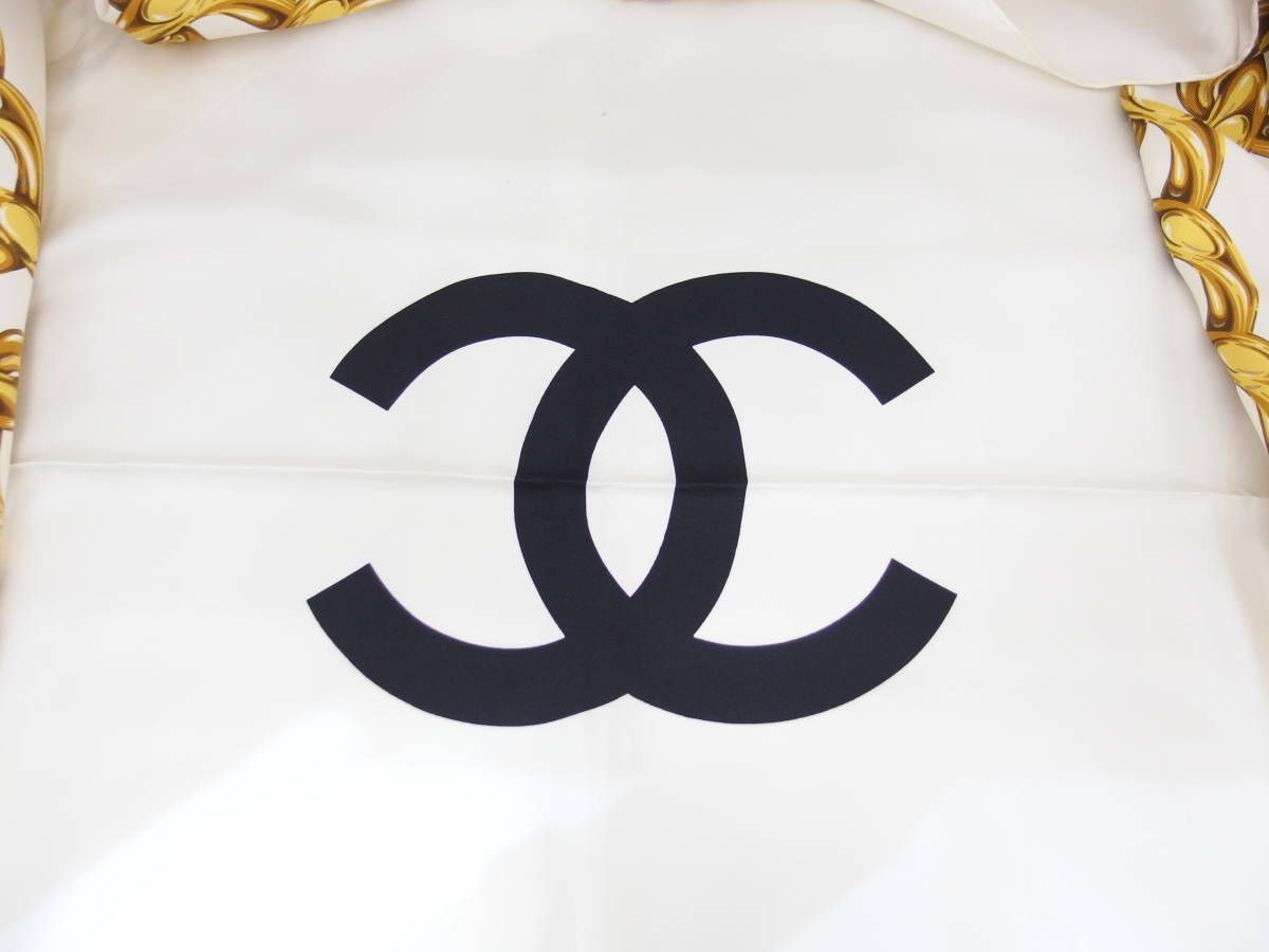 CHANEL シャネル ココマーク チェーン柄 シルク スカーフ - C☆STYLE